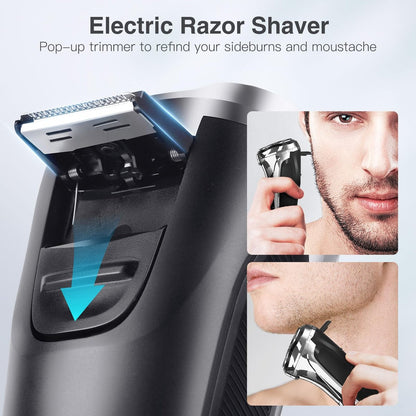 YIRISO Electric Razor for Men - 90Min Long-Lasting Rotary Shaver with 4D Floating Head & LCD Display, Ultra Smooth for Sensitive Skin, IPX6 Waterproof, USB-C Fast Charge, Travel Case - Ideal Gift Avelisse