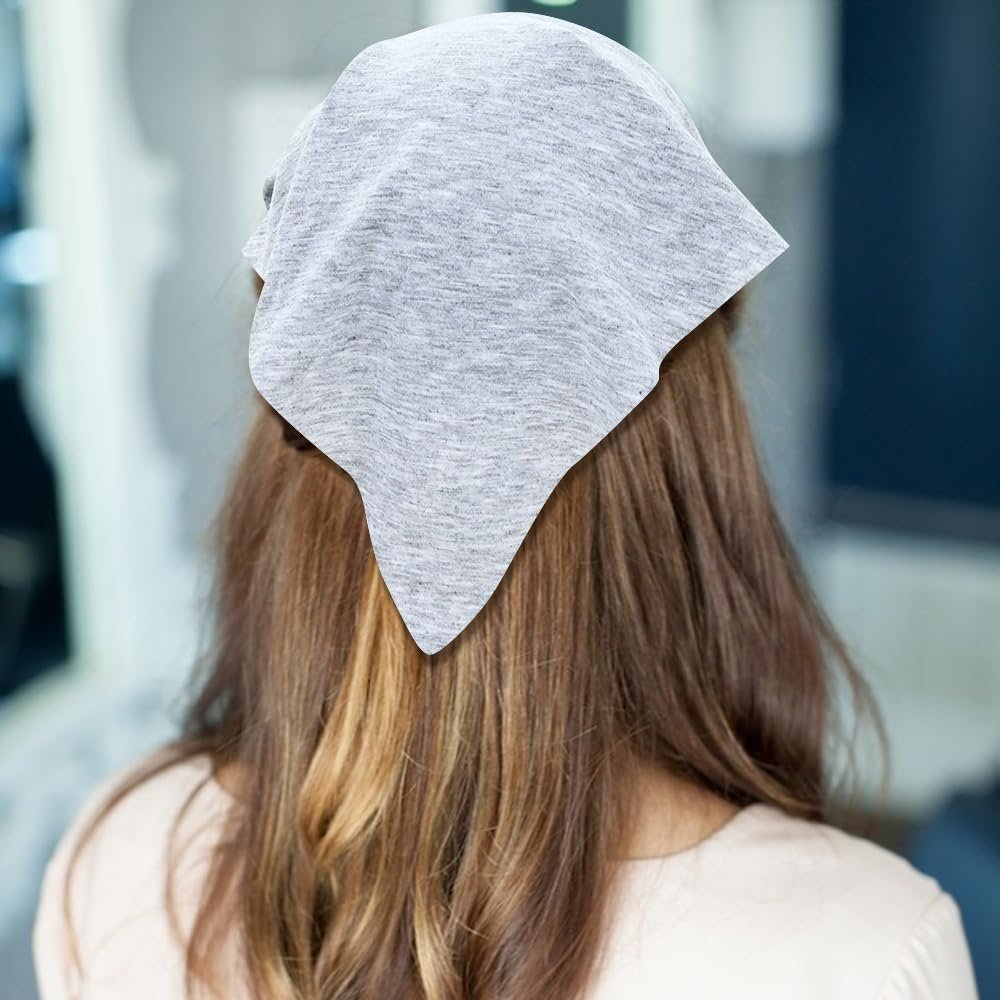 Lawie 9 Pack Solid Large Cotton Triangle Head Scarf Elastic Hair Bandana Headbands Plain Silk Head Coverings Neck Scarves Wraps Blank Headscarf Kerchief Bulk for Women Avelisse