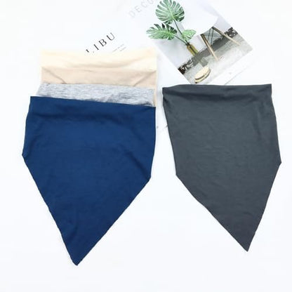 Lawie 9 Pack Solid Large Cotton Triangle Head Scarf Elastic Hair Bandana Headbands Plain Silk Head Coverings Neck Scarves Wraps Blank Headscarf Kerchief Bulk for Women Avelisse
