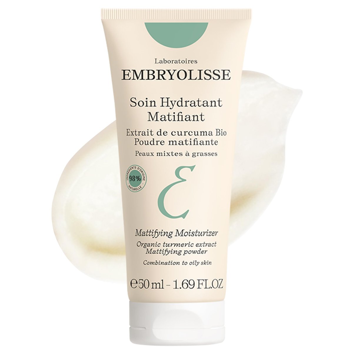 Embryolisse Mattifying Moisturizer with Organic Turmeric Extract – Oil-Control Face Cream for Oily & Combination Skin, Lightweight Hydration, Non-Comedogenic, 1.69 Fl Oz Avelisse