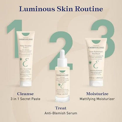 Embryolisse Mattifying Moisturizer with Organic Turmeric Extract – Oil-Control Face Cream for Oily & Combination Skin, Lightweight Hydration, Non-Comedogenic, 1.69 Fl Oz Avelisse