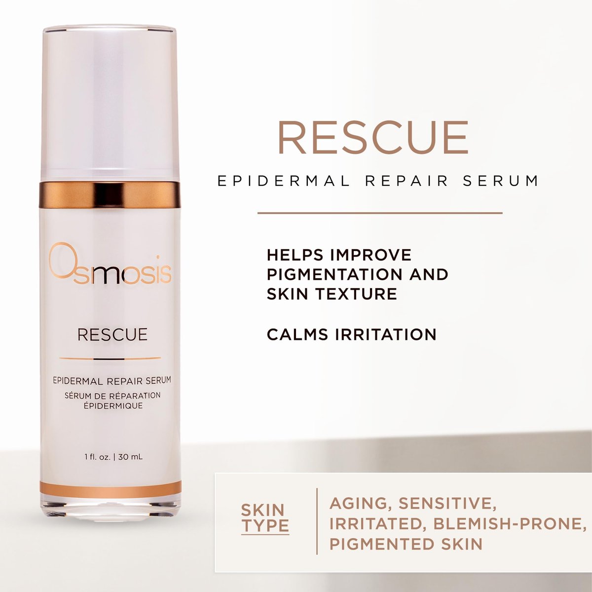Osmosis Rescue Epidermal Repair Facial Serum – Redness Relief & Sensitive Skin Support (1 fl oz) Avelisse