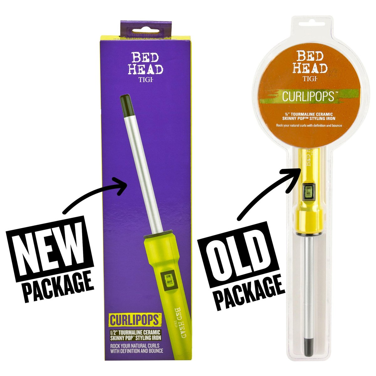 Bed Head Curlipops .5" Tourmaline Ceramic Skinny Pop Styling Iron - Clamp-Free Curling Wand for Tight Bouncy Curls (1/2 Inch) Avelisse