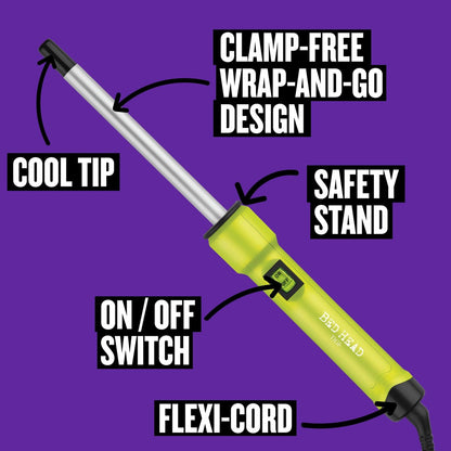Bed Head Curlipops .5" Tourmaline Ceramic Skinny Pop Styling Iron - Clamp-Free Curling Wand for Tight Bouncy Curls (1/2 Inch) Avelisse