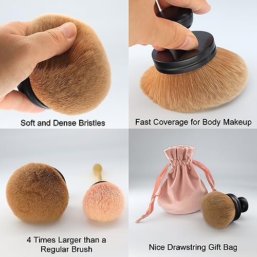 DRIPOO Big Self Tanning Blend Brush - Extra Large Kabuki Brush for Face and Body - Black - görsel 10