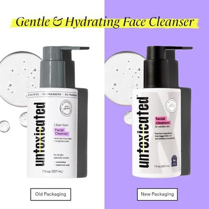 Untoxicated Face Wash - Gentle & Hydrating Face Cleanser for Sensitive Skin - Ceramides, Hyaluronic Acid & Glycerin - No Common Irritants - Non-Foaming - Soap Free - Fragrance Free - 7 Ounce Avelisse