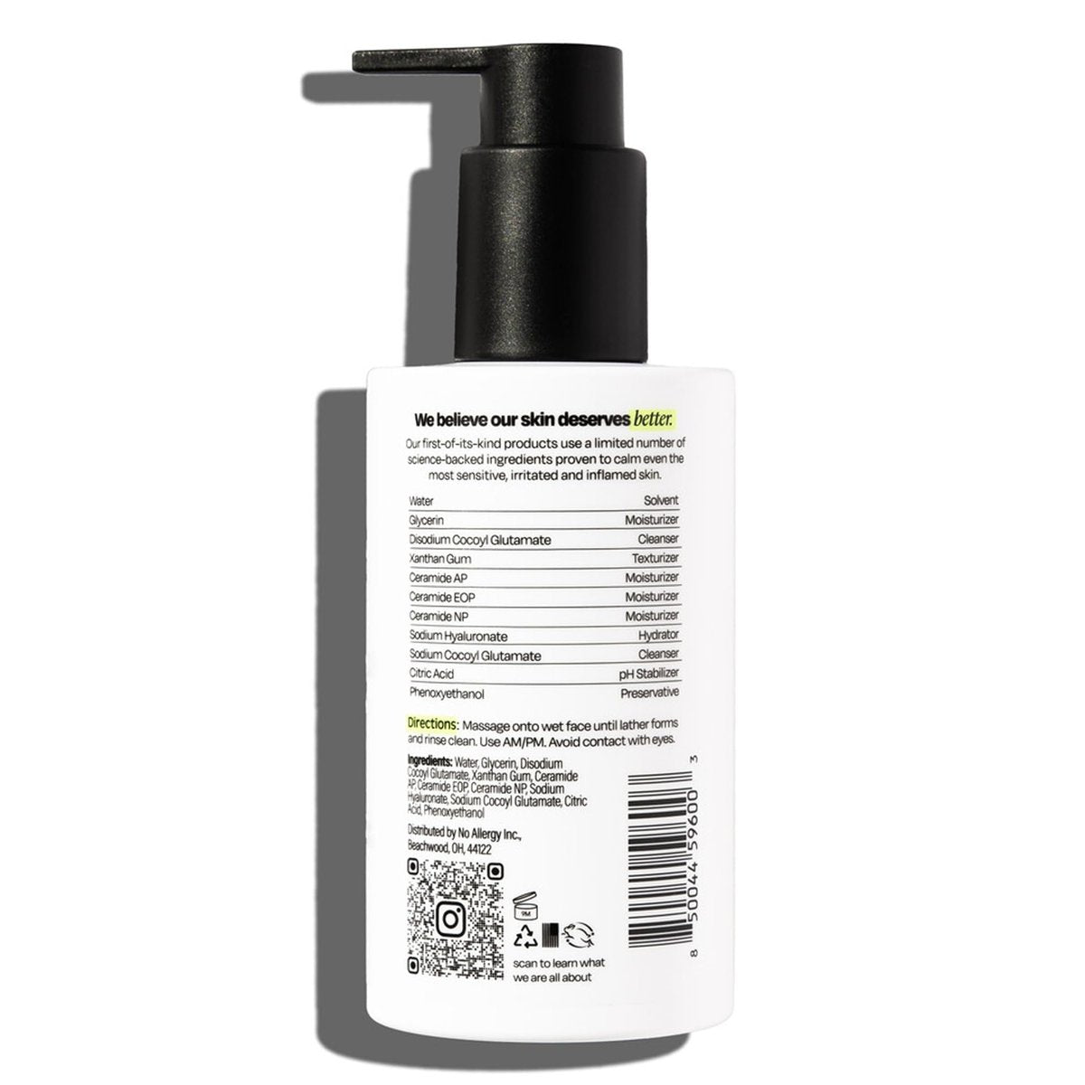Untoxicated Face Wash - Gentle & Hydrating Face Cleanser for Sensitive Skin - Ceramides, Hyaluronic Acid & Glycerin - No Common Irritants - Non-Foaming - Soap Free - Fragrance Free - 7 Ounce Avelisse