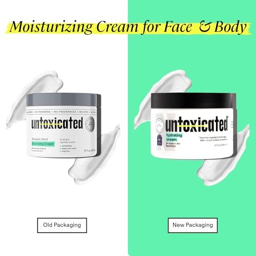 Untoxicated Moisturizing Cream - Face & Body Moisturizer for Sensitive Skin, NEA Approved for Eczema Relief, with Ceramides & Hyaluronic Acid, No Common Irritants, 10 Fl Oz Avelisse