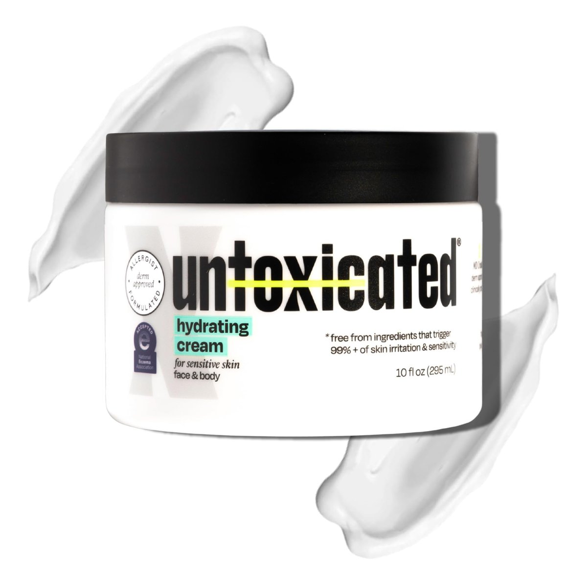 Untoxicated Moisturizing Cream - Face & Body Moisturizer for Sensitive Skin, NEA Approved for Eczema Relief, with Ceramides & Hyaluronic Acid, No Common Irritants, 10 Fl Oz Avelisse
