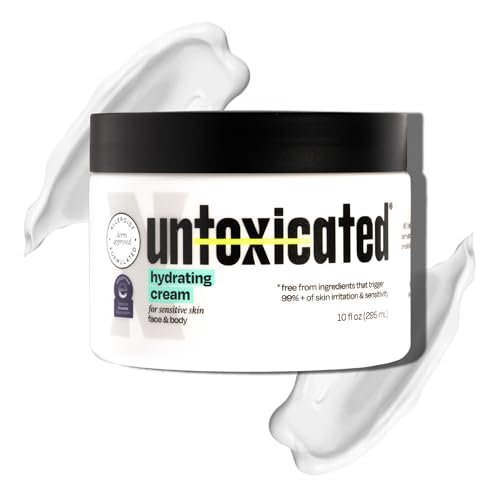 Untoxicated Moisturizing Cream - Face & Body Moisturizer for Sensitive Skin, NEA Approved for Eczema Relief, with Ceramides & Hyaluronic Acid, No Common Irritants, 10 Fl Oz Avelisse