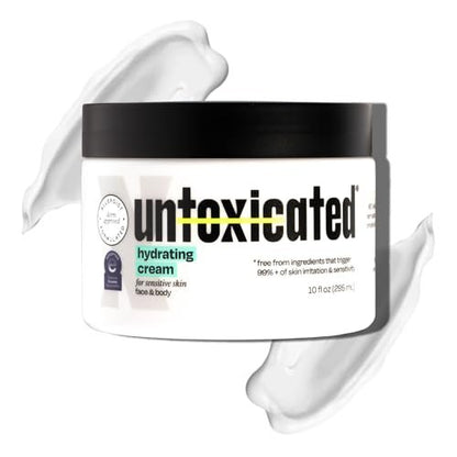 Untoxicated Moisturizing Cream - Face & Body Moisturizer for Sensitive Skin, NEA Approved for Eczema Relief, with Ceramides & Hyaluronic Acid, No Common Irritants, 10 Fl Oz Avelisse