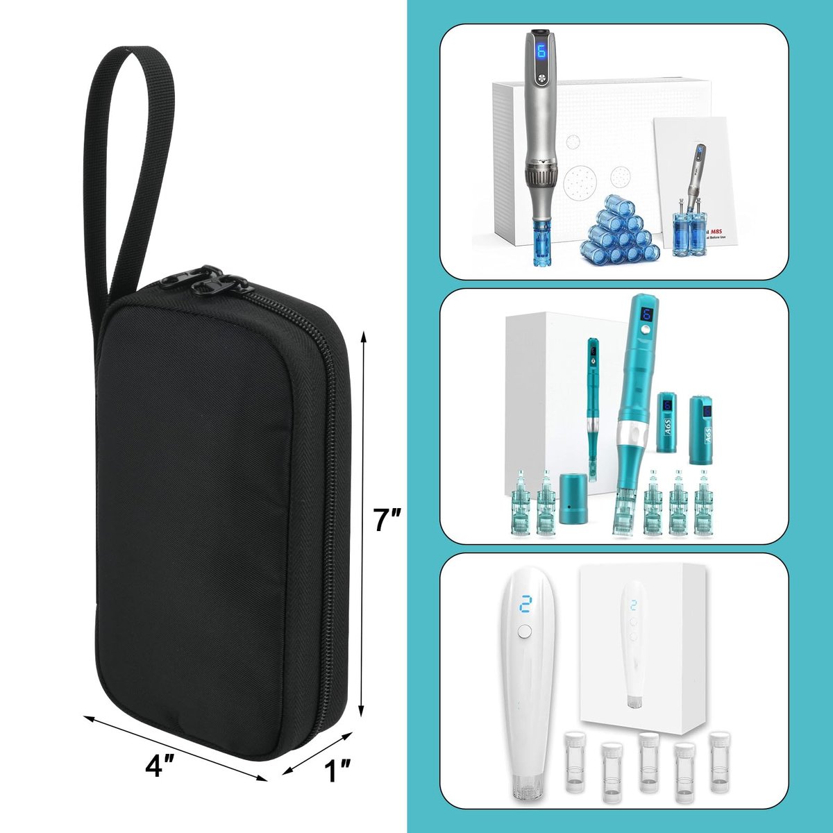 Beautyflier Carry On Bag for Microneedling Pen – Black Travel Makeup Bag for Dermapen, Dr. Pen, and More - görsel 5