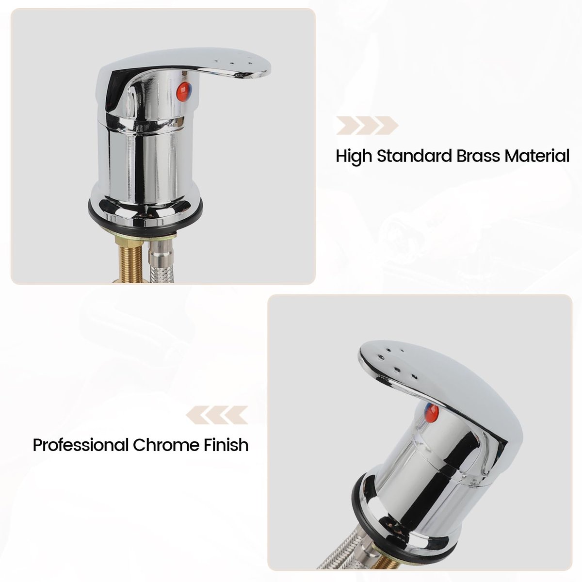 Toriexon Salon Shampoo Bowl Faucet Vacuum Breaker Kit - Brass Faucet with Hose and Sprayer Replacement for Hair Salons Avelisse