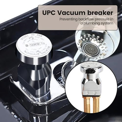 Toriexon Salon Shampoo Bowl Faucet Vacuum Breaker Kit - Brass Faucet with Hose and Sprayer Replacement for Hair Salons Avelisse