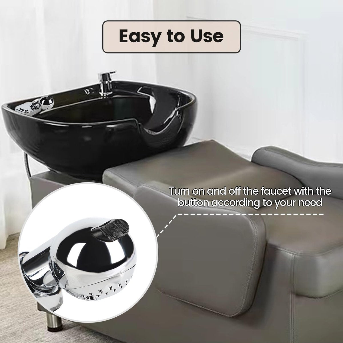 Toriexon Salon Shampoo Bowl Faucet Vacuum Breaker Kit - Brass Faucet with Hose and Sprayer Replacement for Hair Salons Avelisse