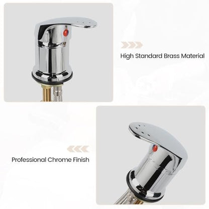 Toriexon Salon Shampoo Bowl Faucet Vacuum Breaker Kit - Brass Faucet with Hose and Sprayer Replacement for Hair Salons Avelisse