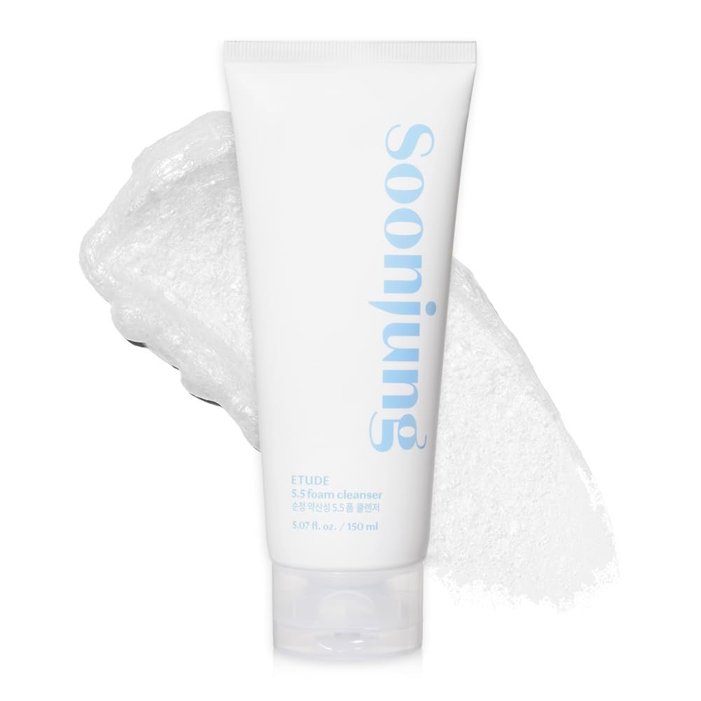 ETUDE SoonJung 5.5 Foam Cleanser - Low pH Hypoallergenic Face Wash for Sensitive Skin, 5.1 Fl Oz - görsel 1