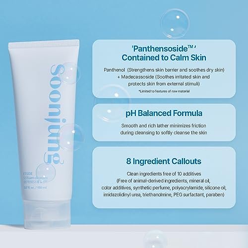 ETUDE SoonJung 5.5 Foam Cleanser - Low pH Hypoallergenic Face Wash for Sensitive Skin, 5.1 Fl Oz - görsel 6