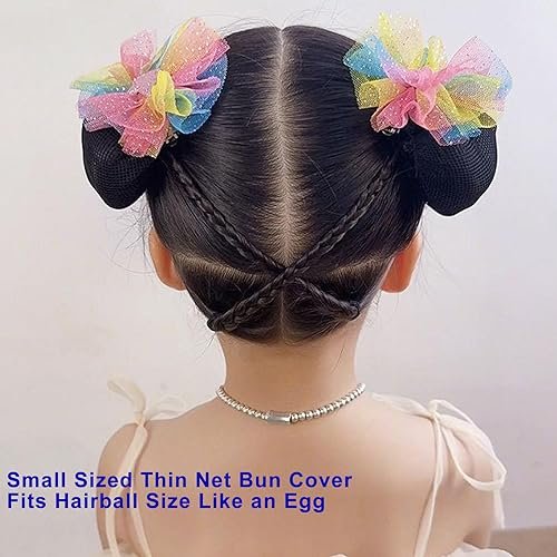 AsggBah 4pcs Floral Bow Hair Clips for Girls - Colorful Bow Barrettes with Bun Covers, Metal Hair Clips for Little Girls - görsel 4