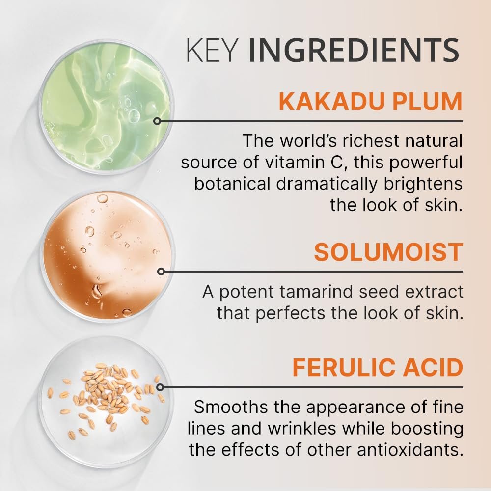 goPure Actives Vitamin C Serum - Brightening Serum with Vitamin C and Ferulic Acid, Face Moisturizing and Anti-Aging Benefits, Improves Skin Discoloration and Visibly Reduces Dark Spots - 1 fl oz Avelisse