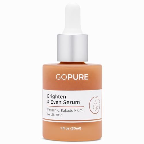 goPure Actives Vitamin C Serum - Brightening Serum with Vitamin C and Ferulic Acid, Face Moisturizing and Anti-Aging Benefits, Improves Skin Discoloration and Visibly Reduces Dark Spots - 1 fl oz Avelisse