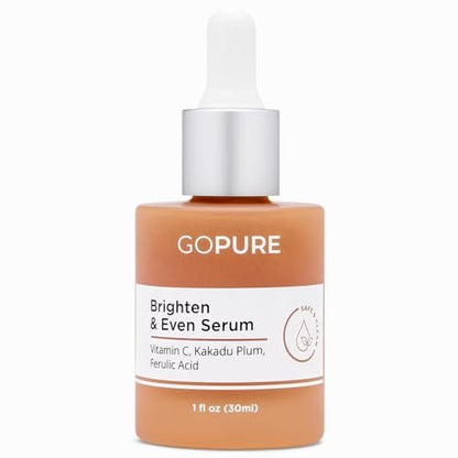 goPure Actives Vitamin C Serum - Brightening Serum with Vitamin C and Ferulic Acid, Face Moisturizing and Anti-Aging Benefits, Improves Skin Discoloration and Visibly Reduces Dark Spots - 1 fl oz Avelisse
