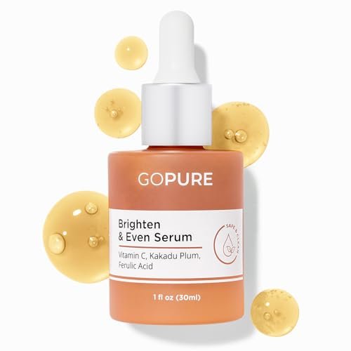 goPure Actives Vitamin C Serum - Brightening Serum with Vitamin C and Ferulic Acid, Face Moisturizing and Anti-Aging Benefits, Improves Skin Discoloration and Visibly Reduces Dark Spots - 1 fl oz Avelisse