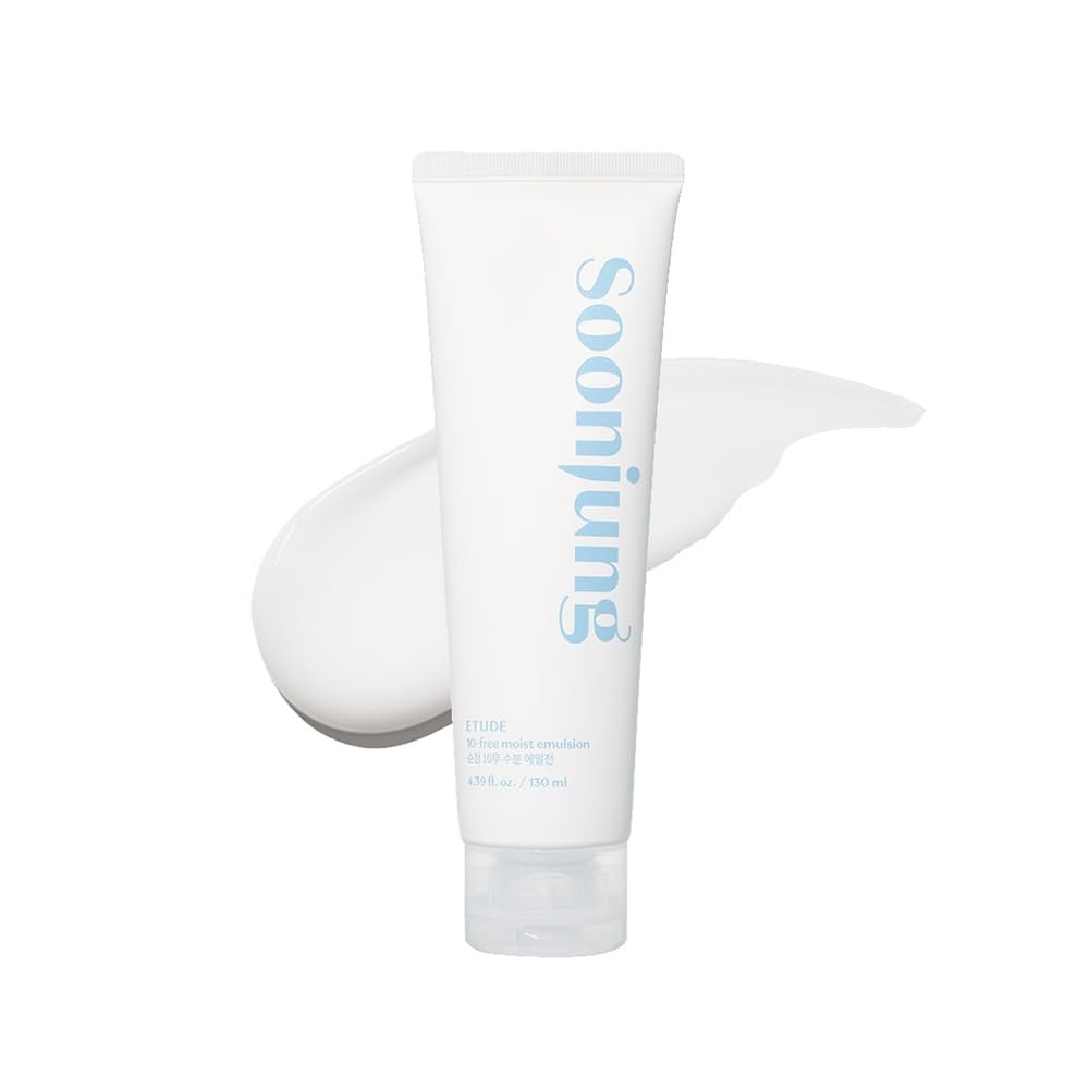 ETUDE SoonJung 10 Free Moist Emulsion - pH Balanced Face Moisturizer with Panthenol & Madecassoside for Sensitive Skin, 4.39 Fl Oz Avelisse