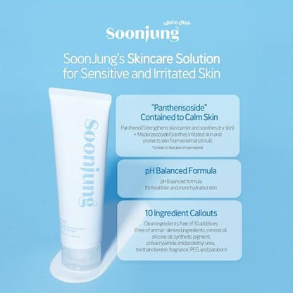 ETUDE SoonJung 10 Free Moist Emulsion - pH Balanced Face Moisturizer with Panthenol & Madecassoside for Sensitive Skin, 4.39 Fl Oz Avelisse