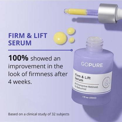 goPure Actives Firm & Lift Serum – Anti-Aging Retinol Serum for Smooth, Glowing Skin with Bakuchiol for Collagen Support, 1 fl oz Avelisse