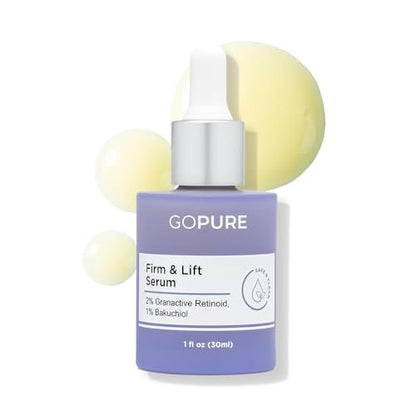 goPure Actives Firm & Lift Serum – Anti-Aging Retinol Serum for Smooth, Glowing Skin with Bakuchiol for Collagen Support, 1 fl oz Avelisse