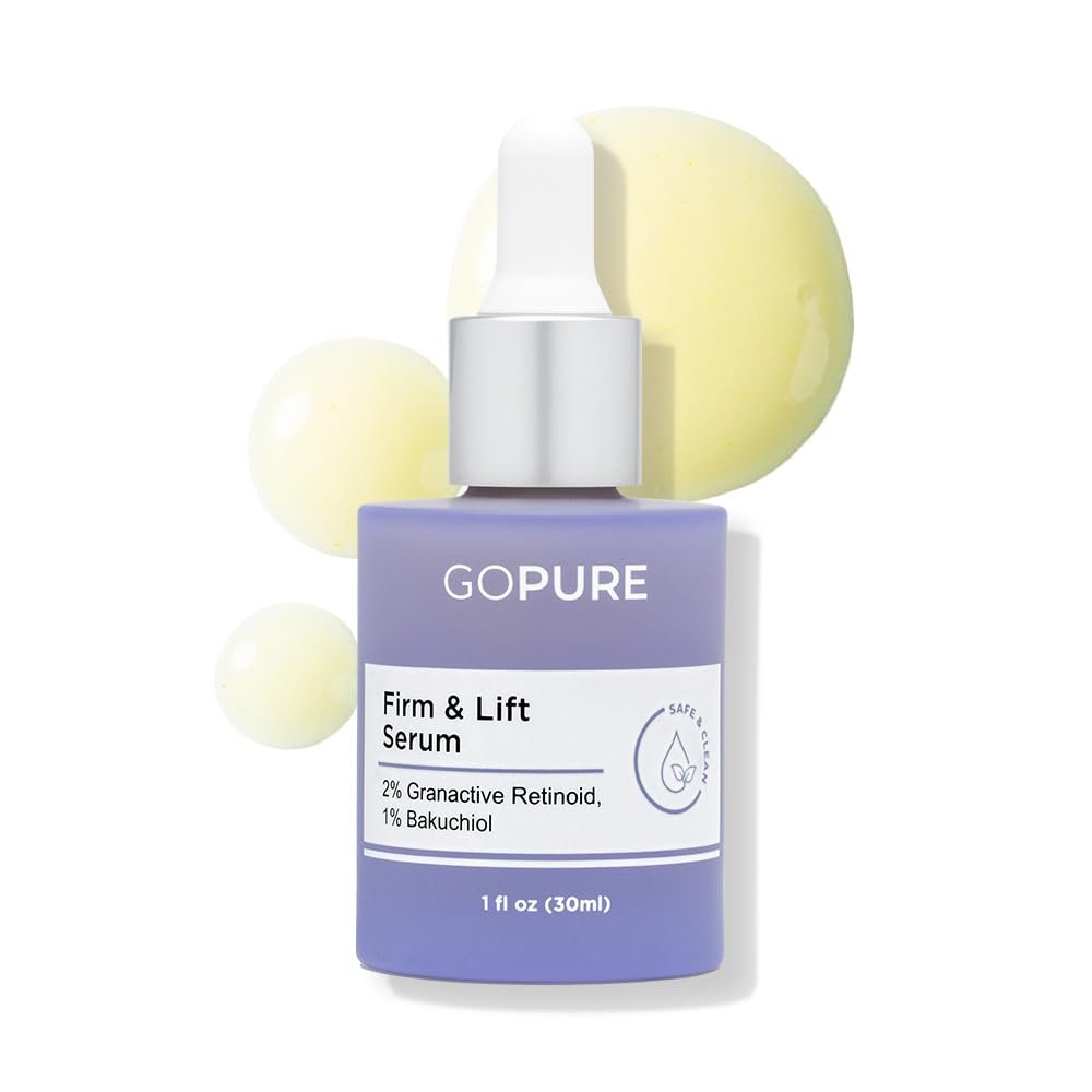 goPure Actives Firm & Lift Serum – Anti-Aging Retinol Serum for Smooth, Glowing Skin with Bakuchiol for Collagen Support, 1 fl oz Avelisse