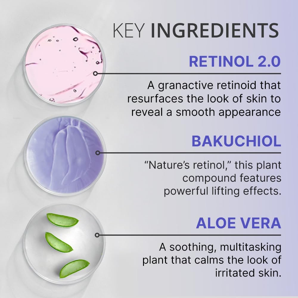 goPure Actives Firm & Lift Serum – Anti-Aging Retinol Serum for Smooth, Glowing Skin with Bakuchiol for Collagen Support, 1 fl oz Avelisse