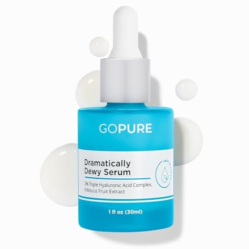 goPure Hyaluronic Acid Dramatically Dewy Serum – Hydrating Face Serum with Aloe Vera & Hibiscus Extract for Smooth, Plump Skin (1 fl oz) Avelisse