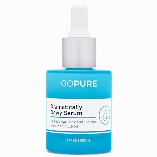 goPure Hyaluronic Acid Dramatically Dewy Serum – Hydrating Face Serum with Aloe Vera & Hibiscus Extract for Smooth, Plump Skin (1 fl oz) Avelisse