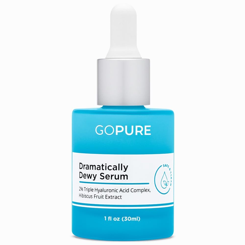 goPure Hyaluronic Acid Dramatically Dewy Serum – Hydrating Face Serum with Aloe Vera & Hibiscus Extract for Smooth, Plump Skin (1 fl oz) Avelisse