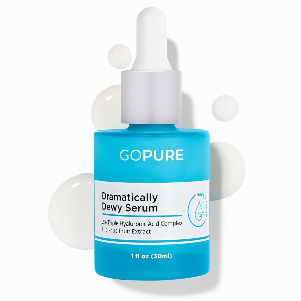 goPure Hyaluronic Acid Dramatically Dewy Serum – Hydrating Face Serum with Aloe Vera & Hibiscus Extract for Smooth, Plump Skin (1 fl oz) Avelisse
