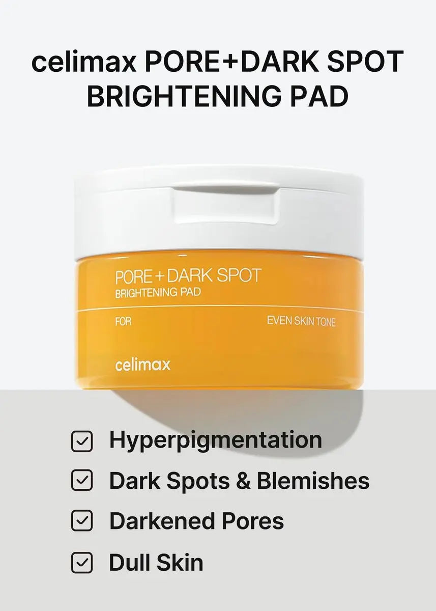 celimax Pore+Dark Spot Brightening Pad | Exfoliating Peeling Pads for Enlarged Pores with Hyaluronic Acid, Pore Minimizer, Non-Irritating, Hydrating, For Sensitive Skin (40 Pads) Avelisse