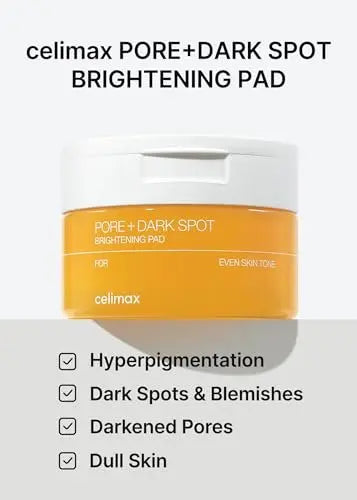 celimax Pore+Dark Spot Brightening Pad | Exfoliating Peeling Pads for Enlarged Pores with Hyaluronic Acid, Pore Minimizer, Non-Irritating, Hydrating, For Sensitive Skin (40 Pads) Avelisse