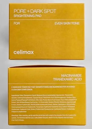 celimax Pore+Dark Spot Brightening Pad | Exfoliating Peeling Pads for Enlarged Pores with Hyaluronic Acid, Pore Minimizer, Non-Irritating, Hydrating, For Sensitive Skin (40 Pads) Avelisse