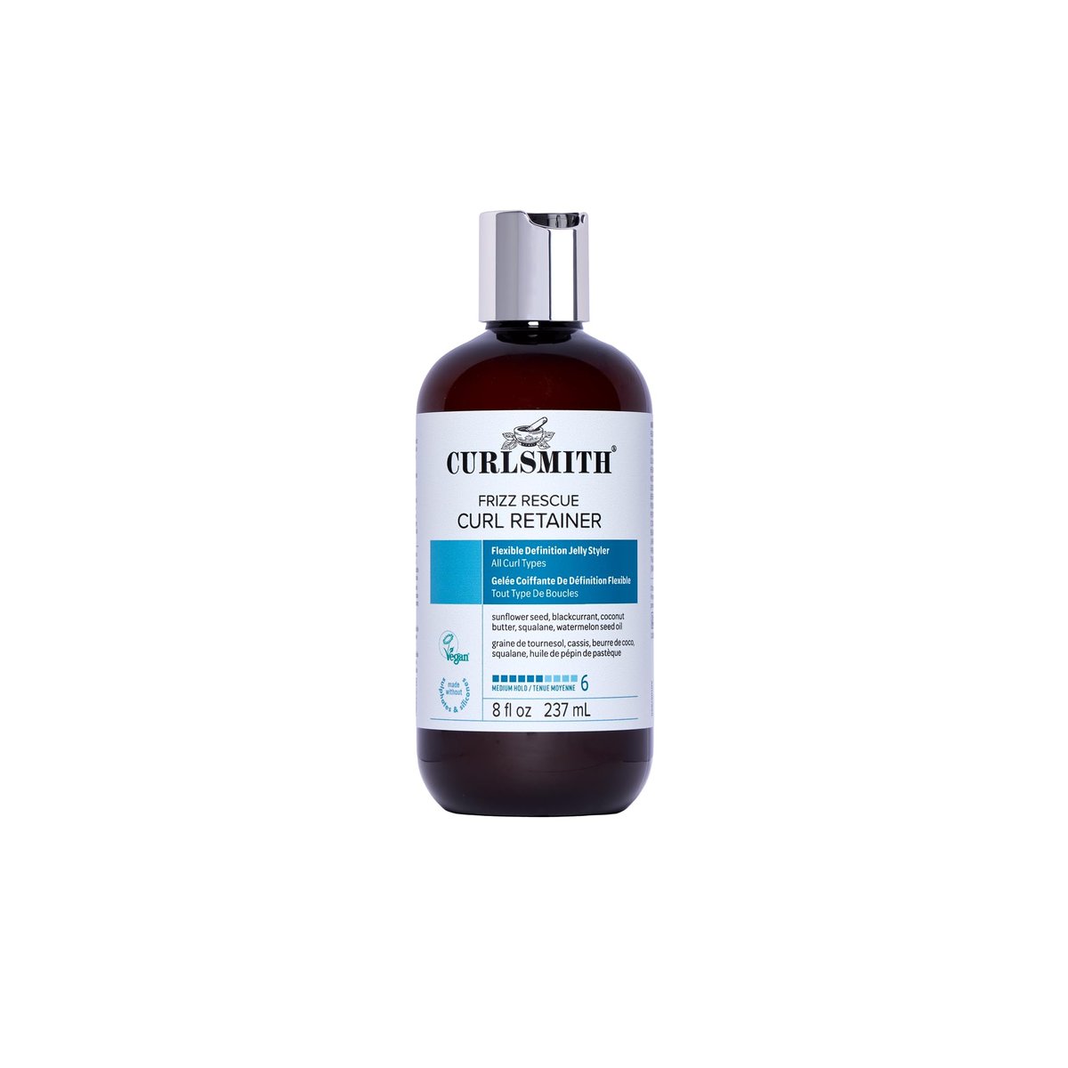 CURLSMITH Frizz Rescue Curl Retainer - Medium Hold Gel for Curls, Frizz Control, Jelly Styler, Vegan & Cruelty Free (8 oz) - görsel 1