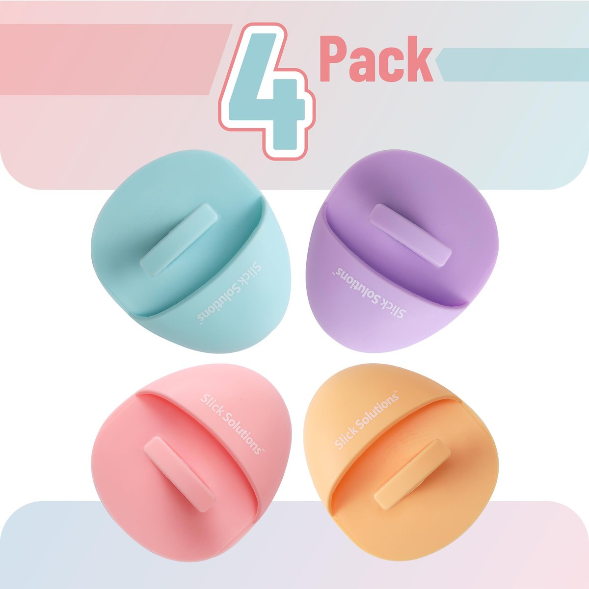 Slick Silicone Facial Cleansing Brush, 4 Pack - Soft Silicone Face Scrubber Exfoliator for Gentle Daily Cleansing - görsel 3