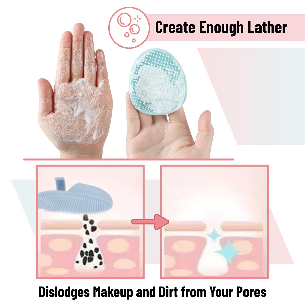 Slick Silicone Facial Cleansing Brush, 4 Pack - Soft Silicone Face Scrubber Exfoliator for Gentle Daily Cleansing - görsel 11