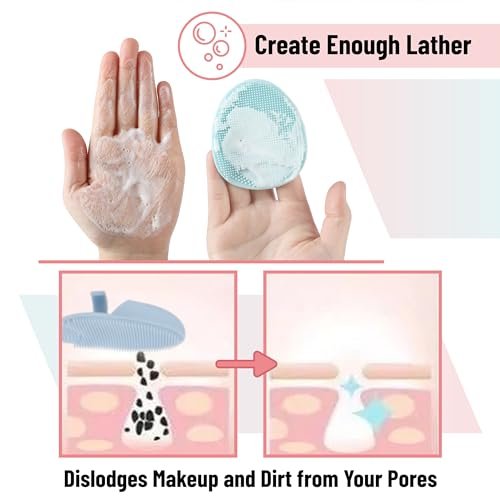 Slick Silicone Facial Cleansing Brush, 4 Pack - Soft Silicone Face Scrubber Exfoliator for Gentle Daily Cleansing - görsel 12