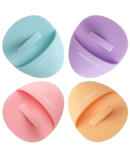 Slick Silicone Facial Cleansing Brush, 4 Pack - Soft Silicone Face Scrubber Exfoliator for Gentle Daily Cleansing
