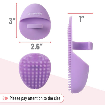 Slick Silicone Facial Cleansing Brush, 4 Pack - Soft Silicone Face Scrubber Exfoliator for Gentle Daily Cleansing