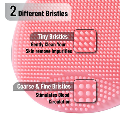 Slick Silicone Facial Cleansing Brush, 4 Pack - Soft Silicone Face Scrubber Exfoliator for Gentle Daily Cleansing