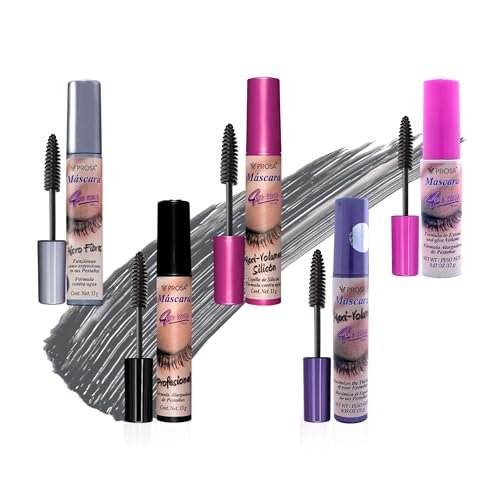 Prosa Mascara Professional Collection – Amplified Volume & Complete Lash Length, Deep Ebony, All-Day Wear, Pack of 5 Avelisse