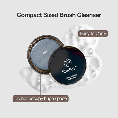 STUDIO17 Solid Makeup Brush Cleaner – 300+ Uses, Compact & Charcoal-Infused for Brushes & Puffs - görsel 13
