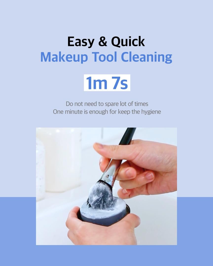 STUDIO17 Solid Makeup Brush Cleaner – 300+ Uses, Compact & Charcoal-Infused for Brushes & Puffs - görsel 4